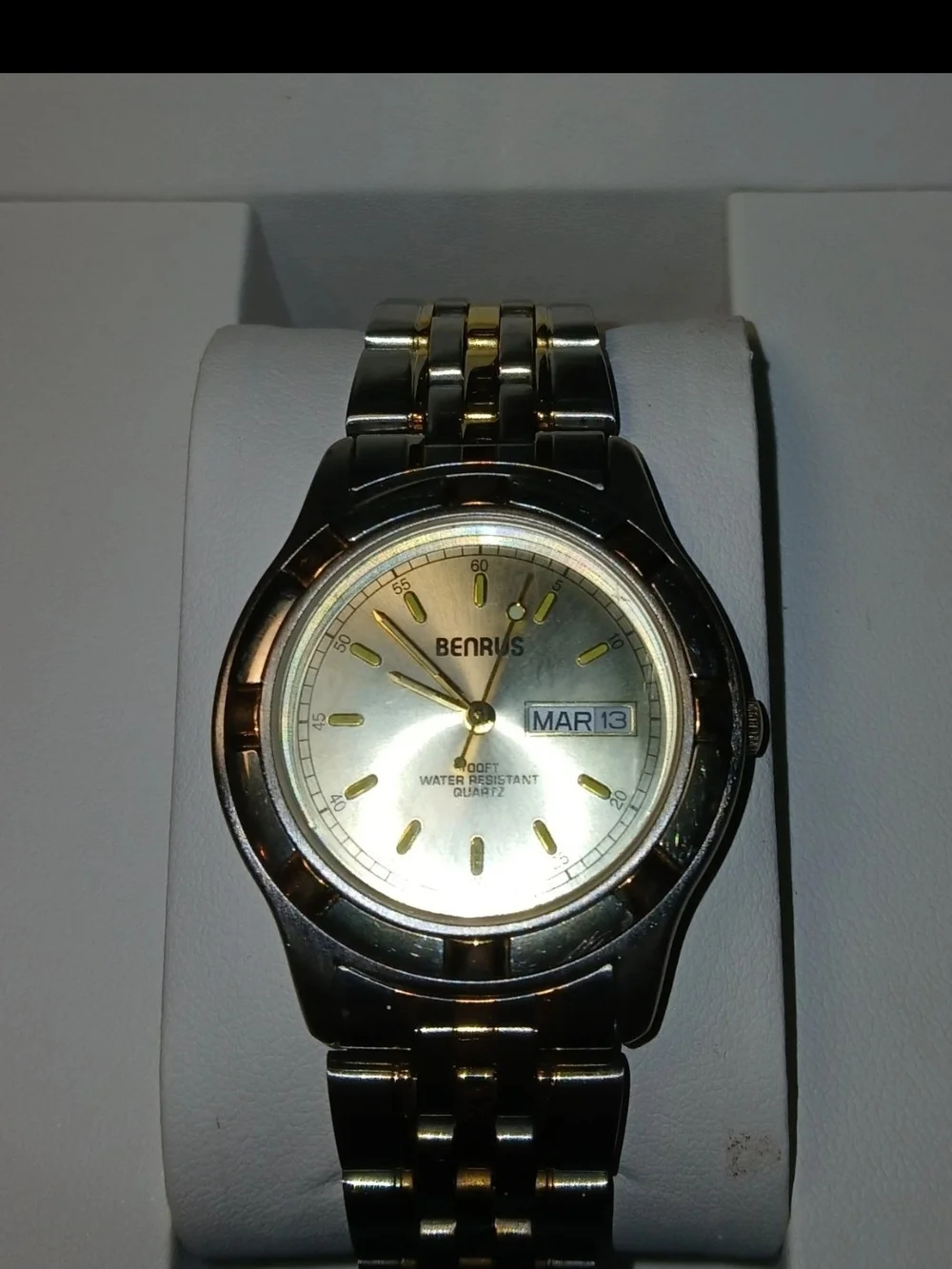 Benrus Men’s Watch Day Date BN6011 138 PC33 Japan Water Resistant New Battery